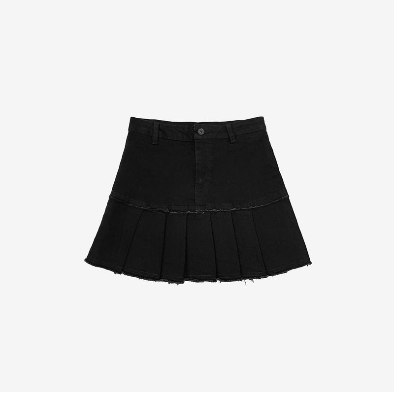 バーソンプリーツデニムスカート/Burson Pleated Denim Skirt