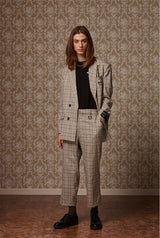 Two-button suit jacket - Beige check (4622118912118)
