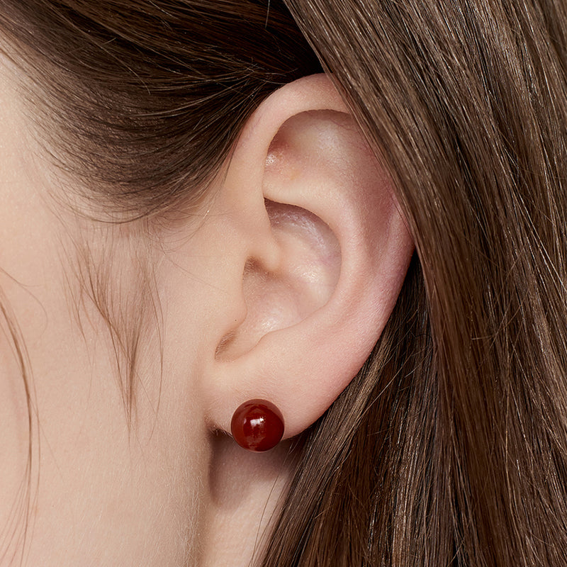[24SP][sv925] red onyx earring