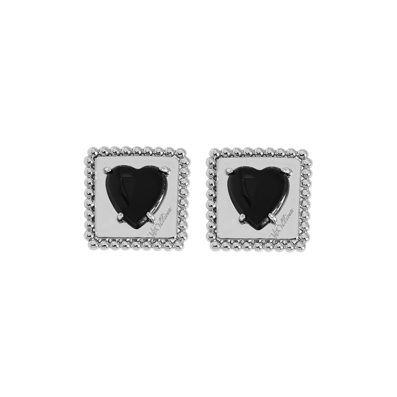 スクエアハートピアス/Square Heart Earrings_Silver