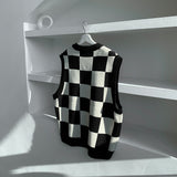 Chess Checker Heavy Knit Vest (3color) (6658416836726)