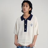 BクローバーカラーニットTシャツ / B clover collar knit T-shirt_BNTHURS08UI2