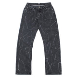 painting reflect wide denim pants (washed black) (6694372900982)