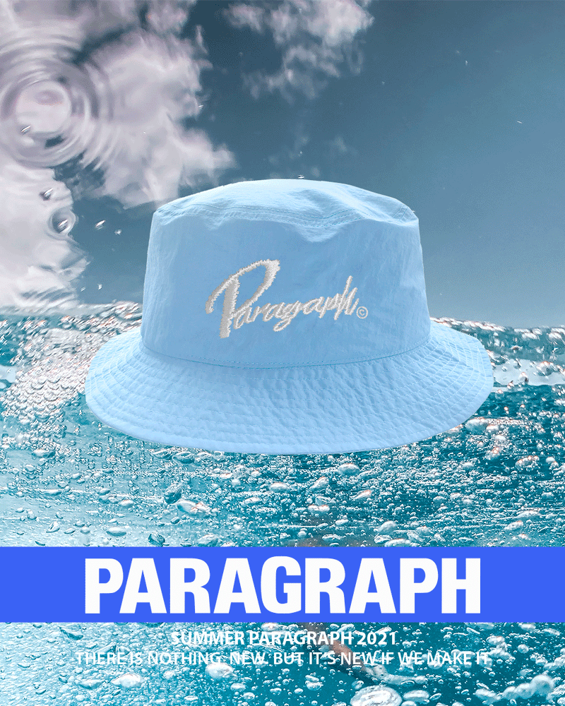 paragraph New cursive embroidery bucket hat 3color (6585430704246)