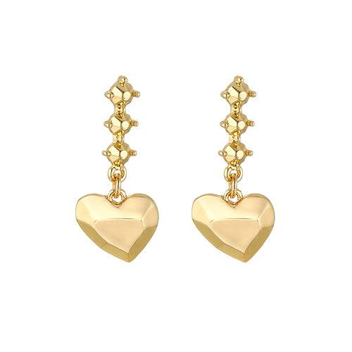 Heart gemstone drop earrings (6567590559862)