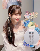 ダイアモンドペタルイヤリング / Diamond Petals Earring - Light Sapphire (Lovelyz Jiae, April Chaekyung Earring)