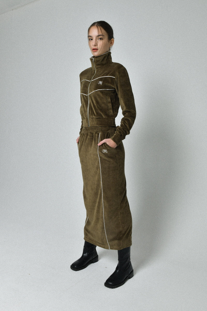 ベルベッドスカート/velvet skirt (brown)