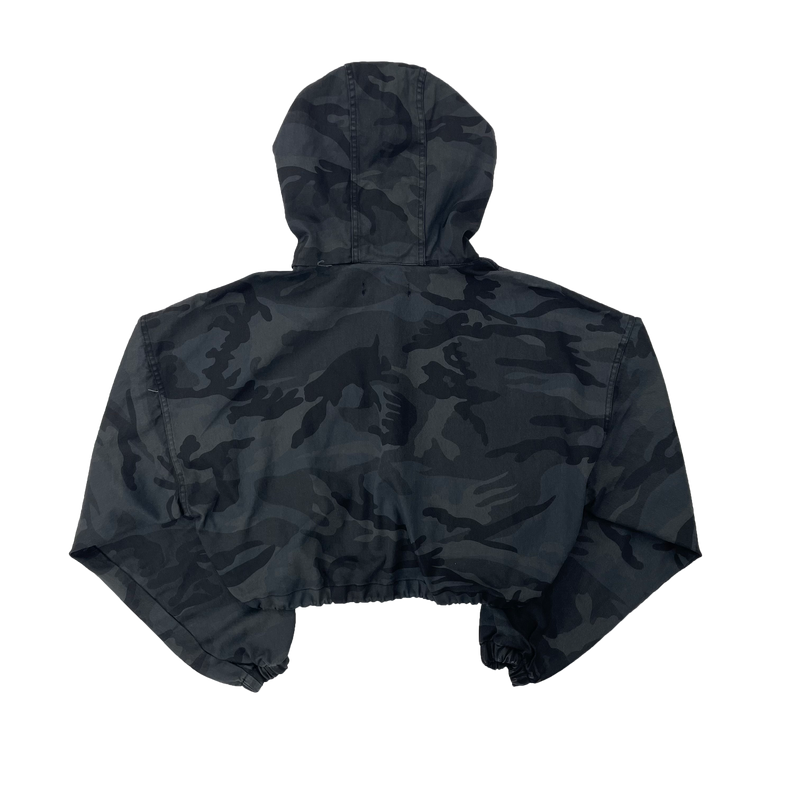 Military Camouflage Cropped Hooded Jumper