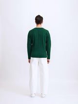 マークVネックケーブルニットセーター/RCH mark v neck cable knit sweater green