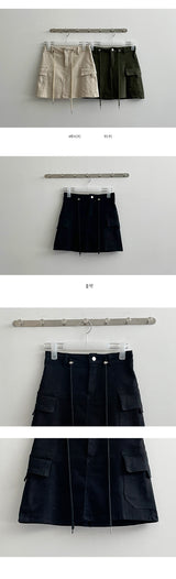 ポリウエストストラップカーゴミニスカート / Poli Waist Strap Cargo Mini Skirt