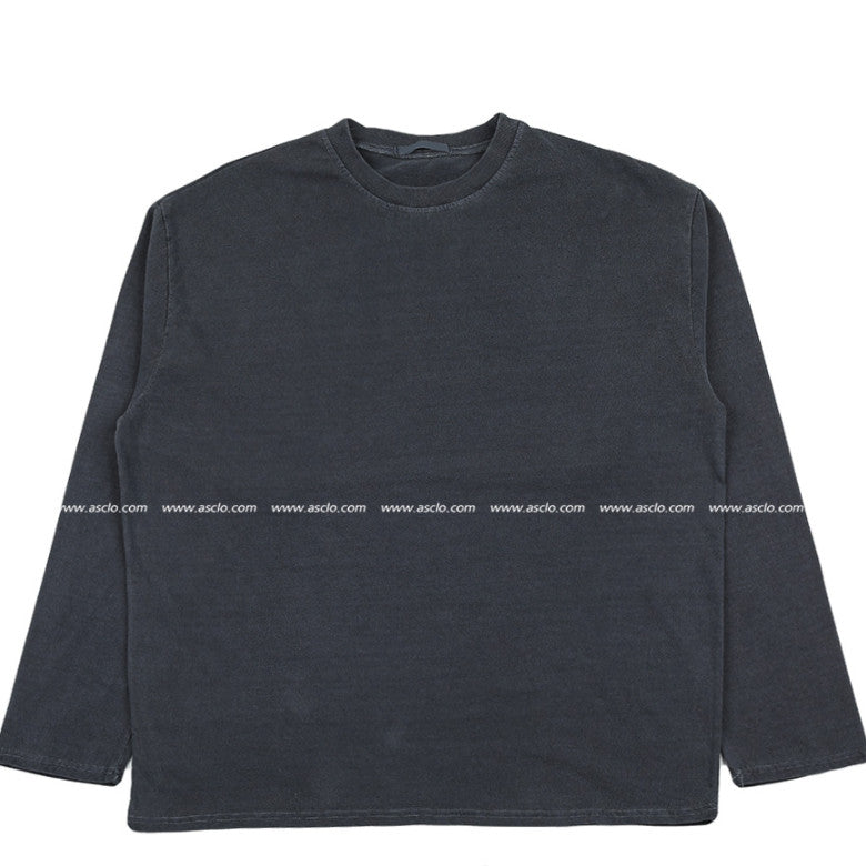 ASCLO Pigment Washing Long Sleeve T Shirt (8color) (6541950681206)