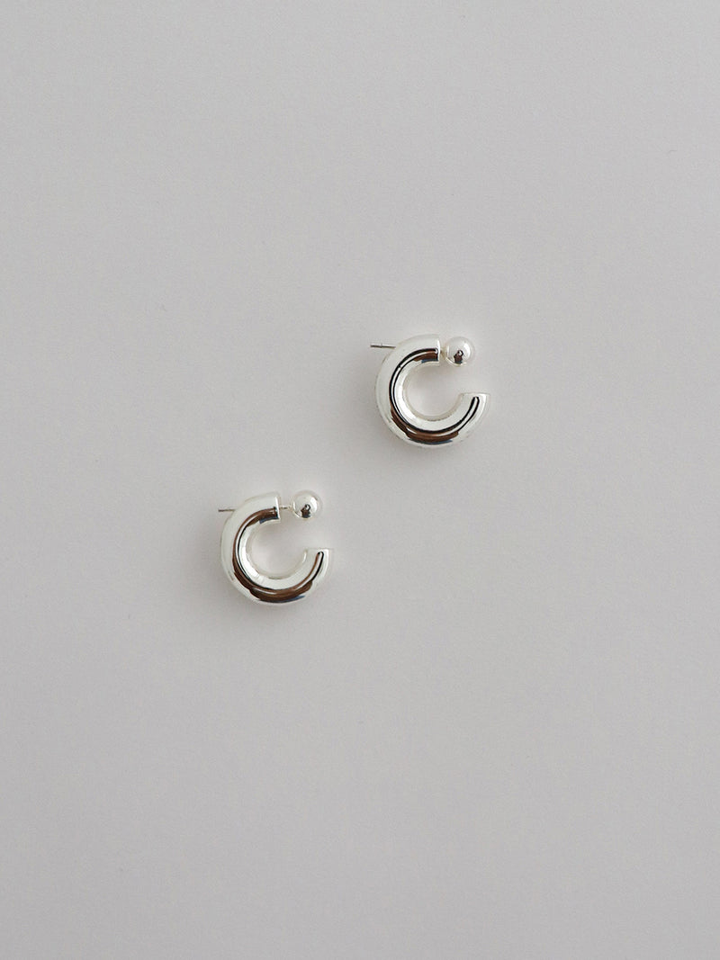 curve earring - silver (6548425932918)