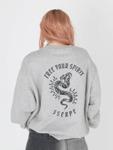 Tattoo Snake Sweatshirts Melange Grey (6693670158454)