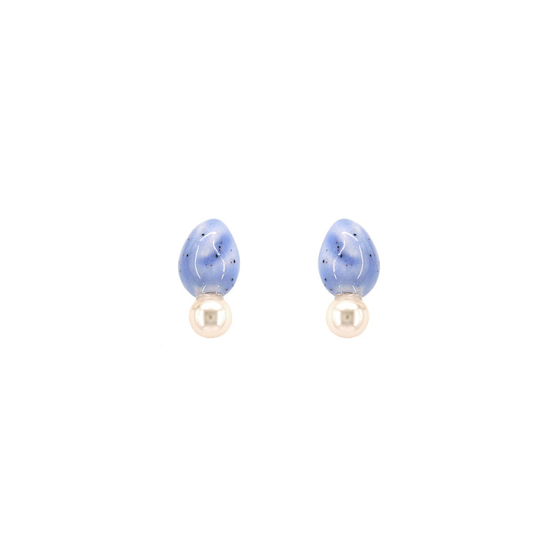 セラミックデイリーパールドロップピアス/Ceramic daily pearl drop earring(Very Peri)