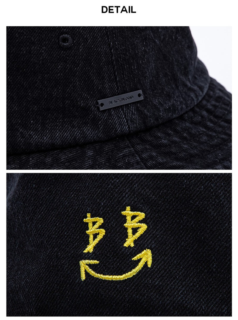 スマイルデニムバケットハット / BBD Smile Logo Denim Bucket Hat (4648577958006)