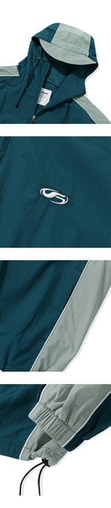 [SET]Sporty Symbol Logo Training Set Up-Blue Green