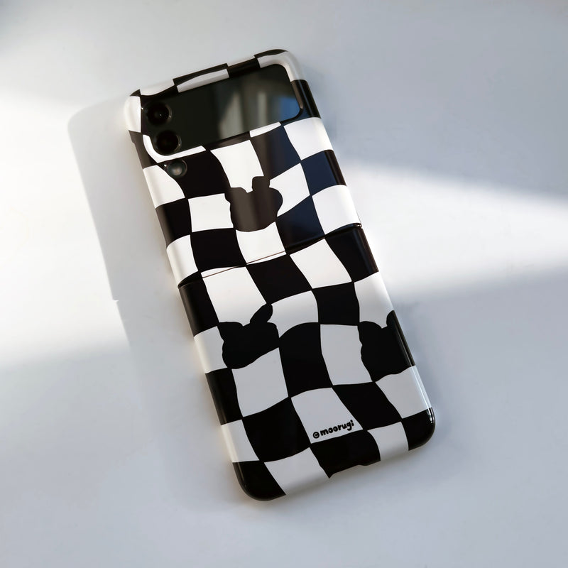 Checkerboard Black Zflip Case (6674540068982)