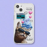 Clear Jelly Case Retro Chatting Cat