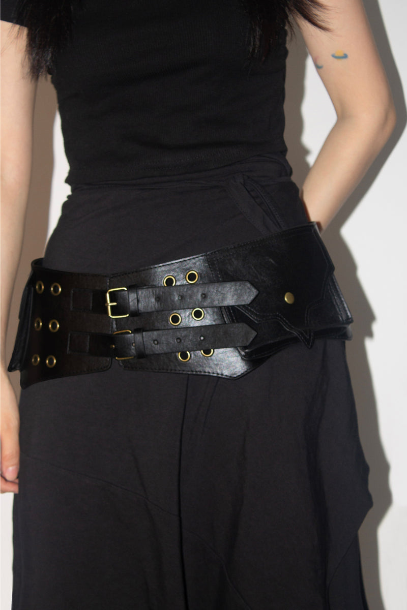 leather pocket belt bag (2 color)