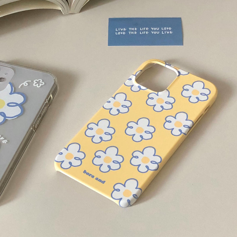 ブルーフラワーグロッシーハードケース (アイフォンケース) / Blue flower glossy hard case (iphone case)