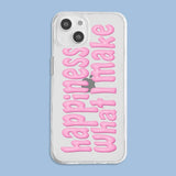 Clear Jelly Case Happiness Pink