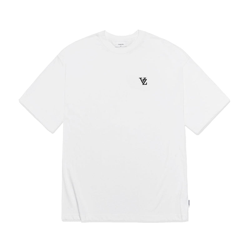 3Dモノグラムブラック刺繍Tシャツ/3D Monogram Black Embroidery T-Shirts White
