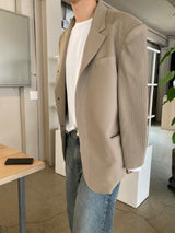 プリーツパッドブレザージャケット/Pleats pad blazer jacket (2color)