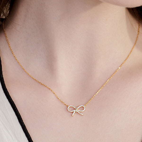 [24SP][sv925] plain cubic ribbon necklace