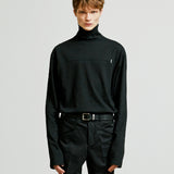 back button long sleeve chest tip turtle neck black (6615508942966)