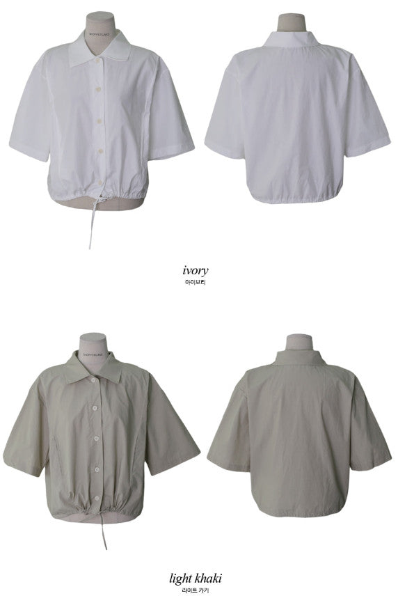 ナチュラルストリング半袖シャツ (2color)