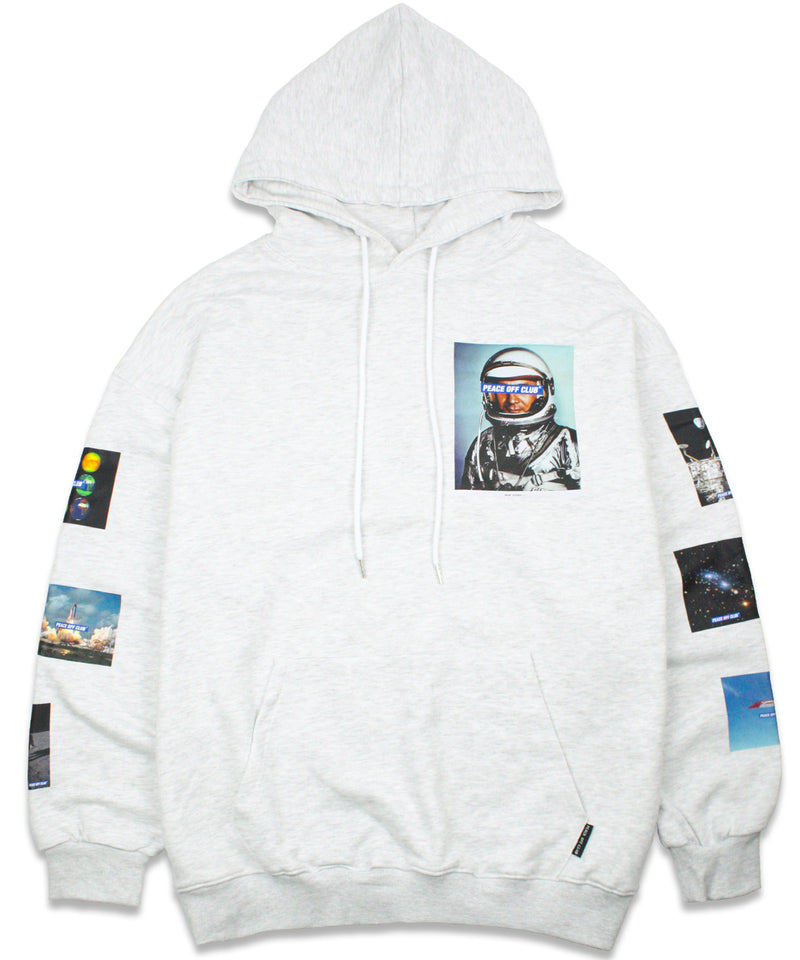 スペースグラフィック_フードスウェットシャツ/ Space_Graphic Hooded Sweatshirt WHITE (6613180448886)