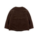 [UNISEX] Reversible Faux Fur Cardigan Coat (Dark Brown) (6656668106870)