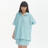 テリーボキシーカラーTシャツ / TERRY BOXY COLLAR T-SHIRT (SKY BLUE)
