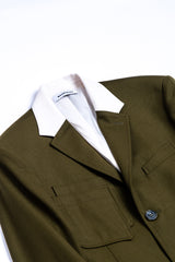Olive Green Sleeve Layered Jacket (6635881758838)