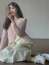 FLORAL EMBROIDERY LOOSE CARDIGAN(IVORY, PINK, GREEN 3COLORS!) (6555996225654)