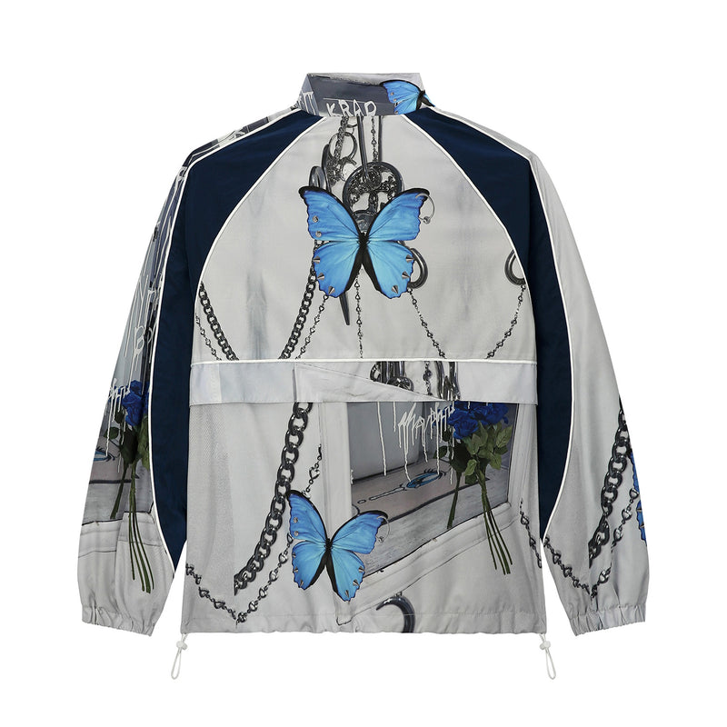 ブルーバタフライウィンドブレーカー/1 3 blue butterfly windbreak