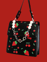 ストロベリースクエアチェーンバッグ / strawberry square chain bag (2 color)