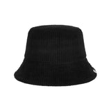 ワイドコーデュロイラベルバケットハット/Wide Corduroy Label Bucket Hat Black