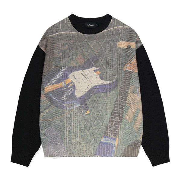 BROKEN GUITAR CABLE KNIT SWEATER