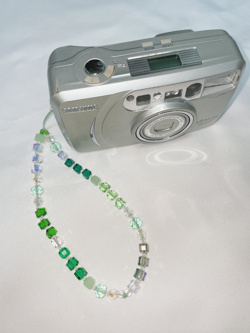 ネイチャーグリーンクリスタルフォンストラップ/NATURE Green Crystal Phone Strap