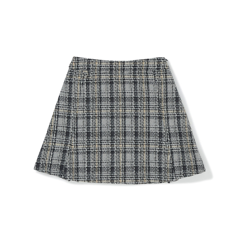 Tweed Set-up Mini Skirt [BLACK] (6618878967926)