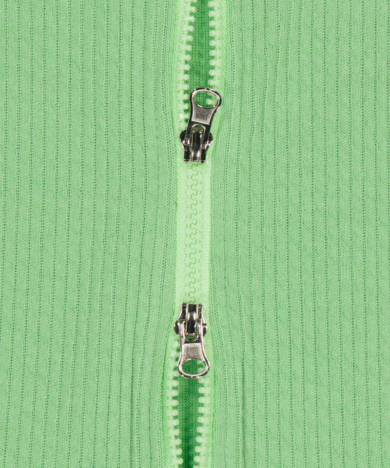 トルネードクロップニットジップアップ / Chap Tornado Crop Knit Zip-Up (Green)