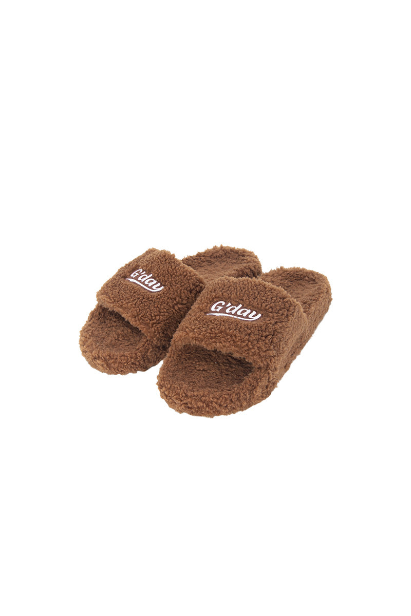 グッドデイファリーサンダル/G'day furry sandals (brown)