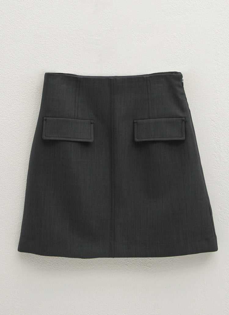デルーナカラーリングスティッチミニスカート / (SK-4800) Deluna Coloring Stitch Mini Skirt