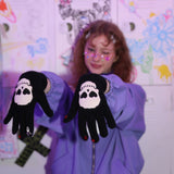 スカルインラブウールグローブ/0 5 skull in love wool gloves - BLACK