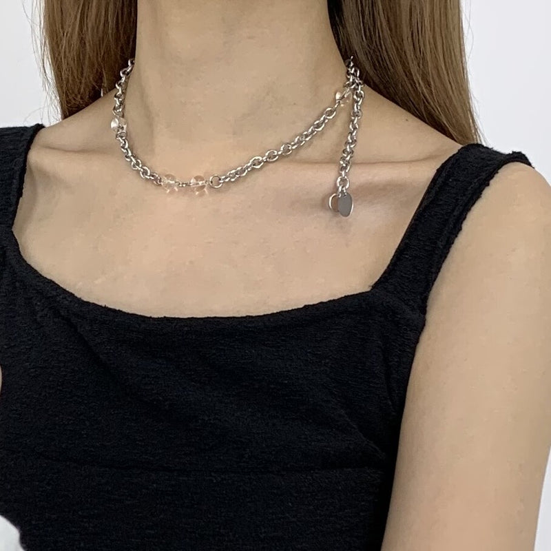 ジェムストーンマルチミックスネックレス/gemstone multi mix necklace (clear)