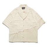 チェック＆レースダメージシャツ / check & lace damanged shirt