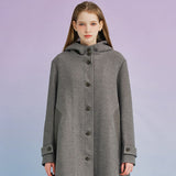 シミラーツートーンフードウールコート/Similar Two Tone Hood Wool Coat ( 2 Colors )