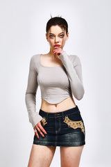 PEARL KNIFE FITTED TOP [BEIGE] (6629277663350)