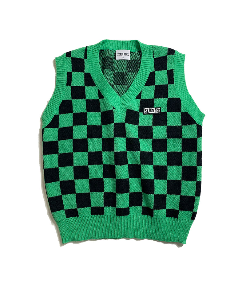 checkerboard logo vest green (6647943856246)
